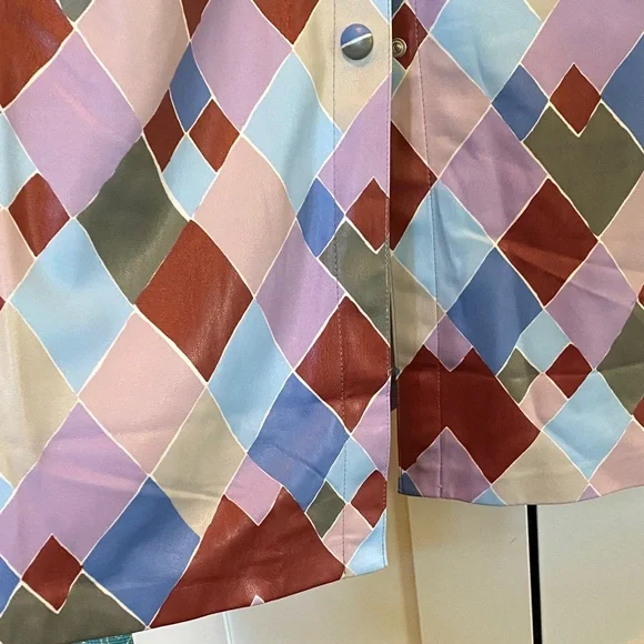 Eloquii Multicolor Diamond Patterned Belted Long-sleeved Dress - Picture 6 of 11